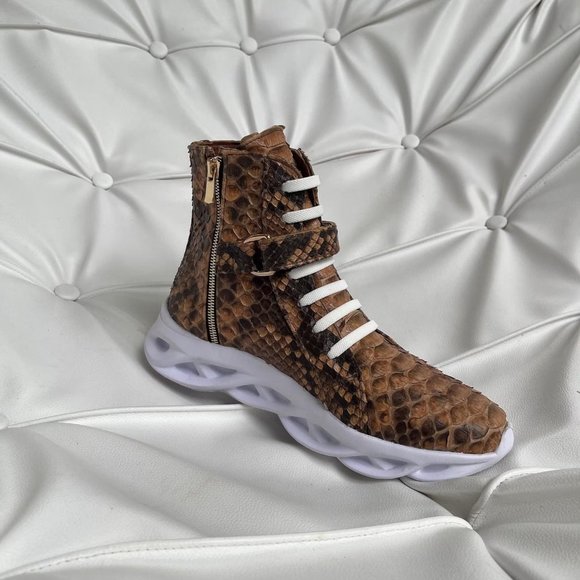Python Snakeskin High Top Sneakers - Picture 9 of 13